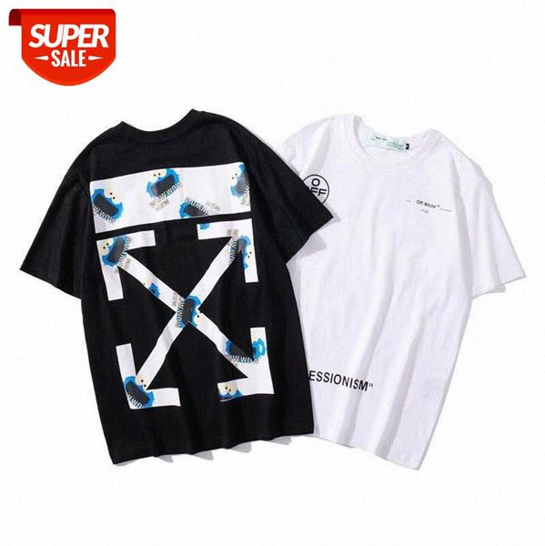 

cartoon creative round neck pullover for men and women with short sleeves wholesale #cv9k, White;black