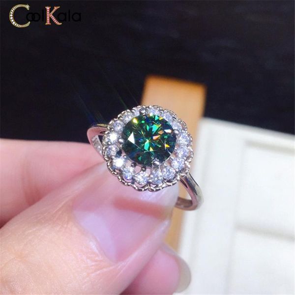 

wedding rings coolkala hearts eight arrows flower shaped blue green drill open ring female vibrato jewelry kwai jewellery, Slivery;golden