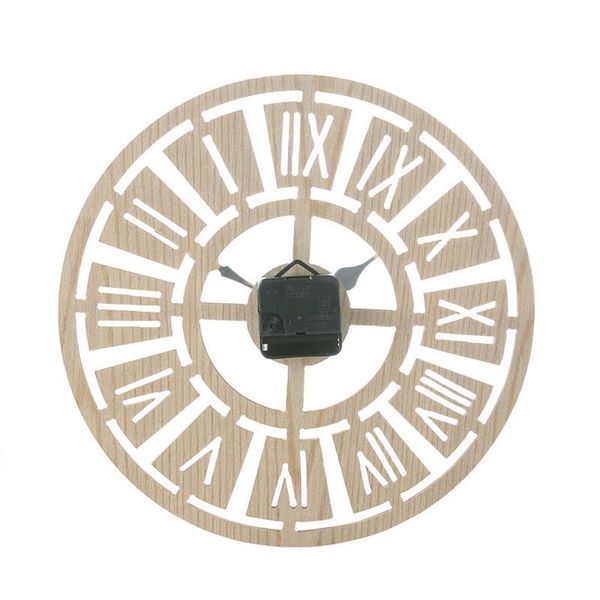 

modern silent round wood wall clock diy home office decoration clocks