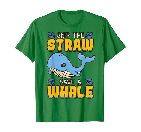 

skip the straw save a whale t shirt marine conservation gift, White;black