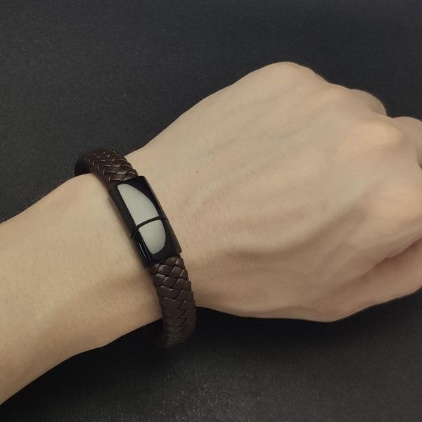 

charm bracelets mozo 2021 men leather titanium on hand women collocation cuffs bangles drop jewelry 109, Golden;silver