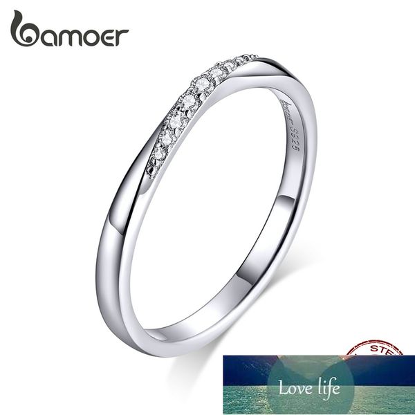

bamoer sterling silver 925 dazzling cubic zirconia finger rings for women wedding statement jewelry chic stylish bague bsr095 factory price