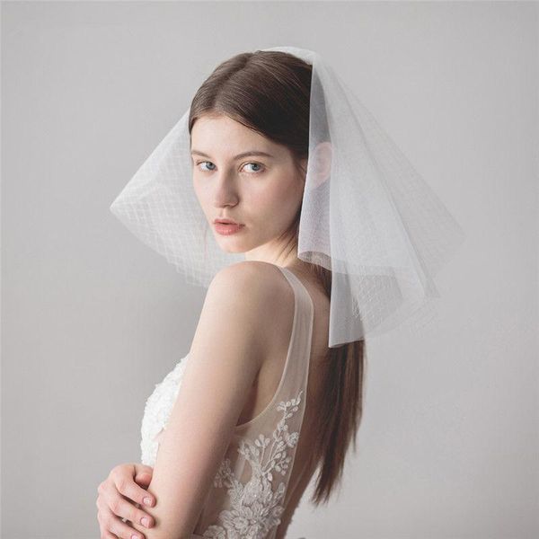 

bridal veils ivory short with comb veil shoulder length wedding accessories veu de noiva velos novia v611, Black