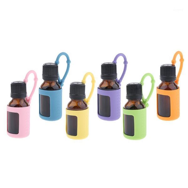 

storage bottles & jars 15ml essential oil bottle container with silicone cover case for cosmetic liquid home travel car