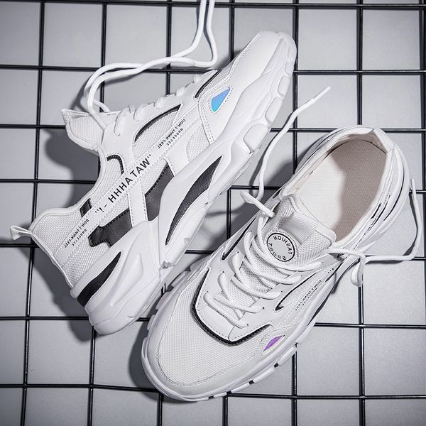 

women men sport trainer size 44 running shoes gray black blue red white sunmmer thick-soled wear-resistant runners sneakers code: 02-0895, White;red