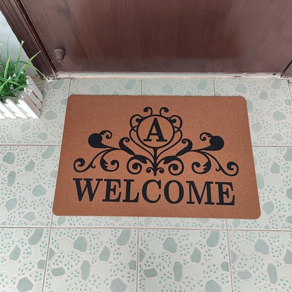 

carpets welcome mat exterior entrance door doormat personalized custom letters and flower border funny for hallway non-slip mats
