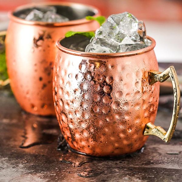 

wine glasses 1pcs 530 ml rose gold metal glass copper-plated mug moscow mule cup beer cups creative cocktail party bar supplies