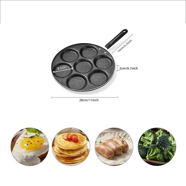 

pans 4/7 cups frying pan breakfast omelet egg durable non-stick cooking ham pancake maker cookware