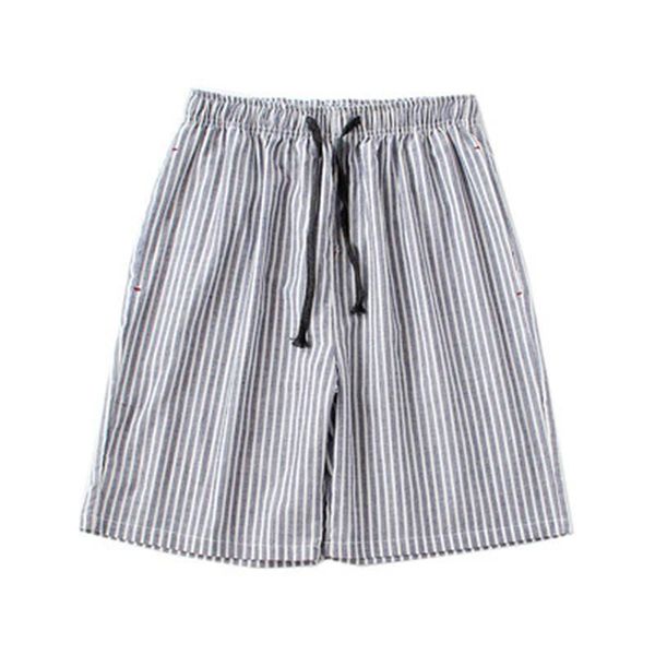 

men's sleepwear men stripe shorts 100%cotton big size slip short pants casual man homewear solid fashion pocket father loose sport, Black;brown