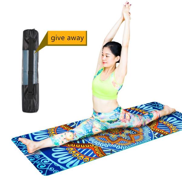 

yoga mats 183+61 lotus pattern suede tpe mat pad non-slip slimming exercise fitness gymnastics body building esterilla pilates