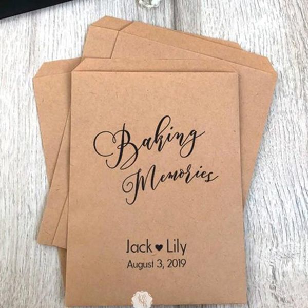 

gift wrap custom wedding favor bags - baking memories party kraft paper buffet treat