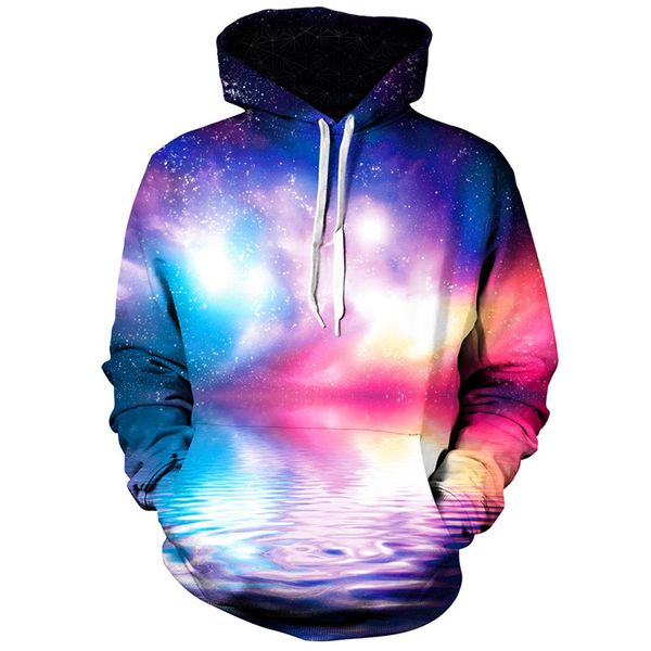 

Starry sky color design men's 3D printing hoodie visual impact party top punk gothic round neck high quality sweatshirt hoodie, Black
