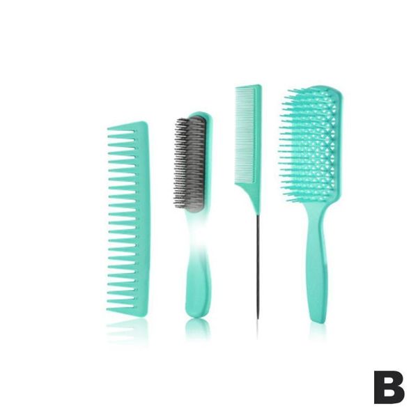

women wet/dry curly hair comb set professional bristle scalp detangling hairbrush nylon massage & hrush t1c7 brushes, Silver
