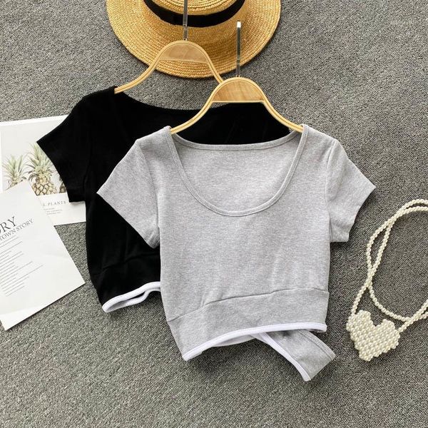 

girl style short sleeve t-shirt women's sense of design, White