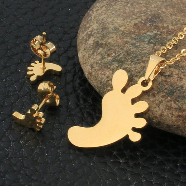

earrings & necklace fashion style stainless steel jewelry sets for women gold color pendants and sfxzbzaf, Silver