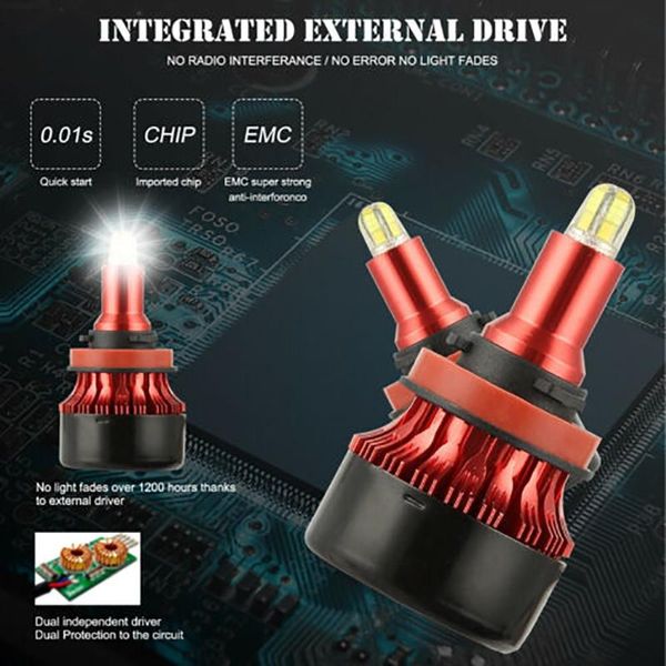 

car headlights lamp headlight 8-sides fog light accessory aluminum bulbs pure white