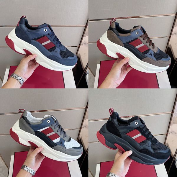

luxury men's jogging shoes designer fashion brand comfortable lace up casual sports shoelace shoe box, Red;white