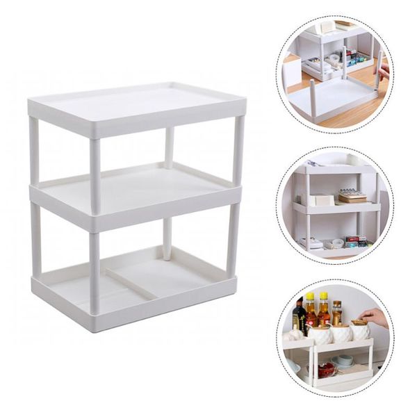 

hooks & rails 1pc kitchen rack triple-layer anti-slip multifunctional shelf storage