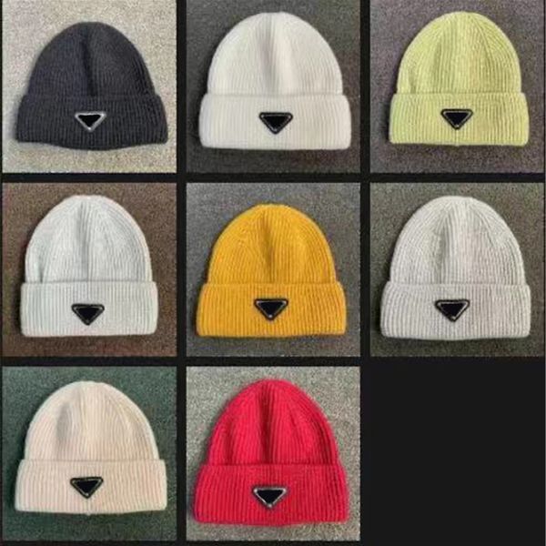 

womens knitted cap designer hat skull hats womens melon caps brand luxury letter winter mens triangle fashion habbly, Blue;gray