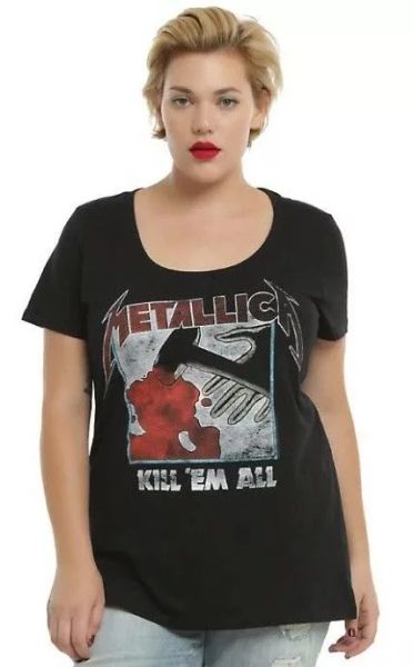 

torrid metallica kill 'em all women's girls plus size t-shirt new 100% authentic, White;black