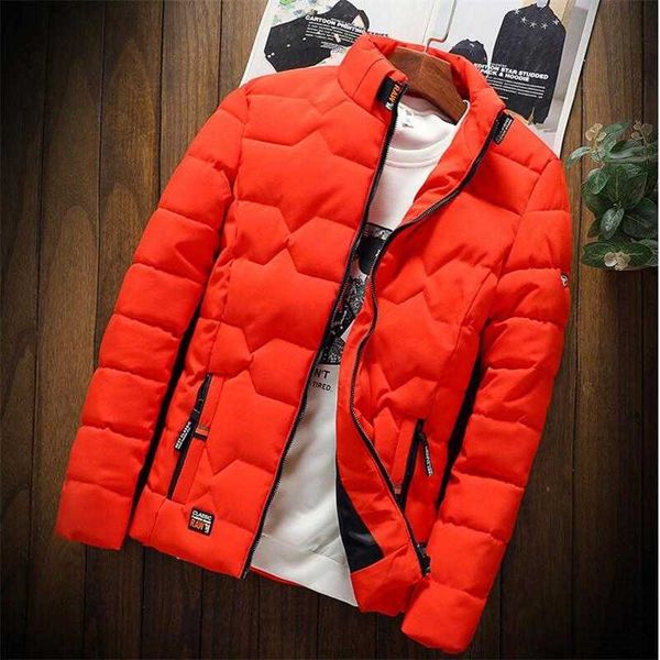 Zidade inverno quente homens jaqueta espessante algodão acolchoado roupas slim beisebol casacos moda casual outono outerwear tamanho para baixo 211013