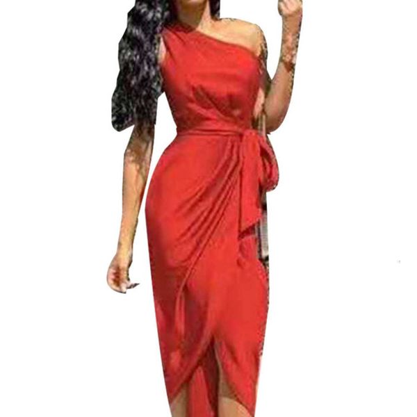 

women's casual dresses shoulder irregular bandage drs belt, Black;gray