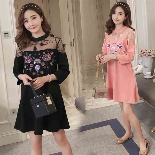 

9187 the pregnant women's dress in the sprg of , net summer and sewn 210726, White