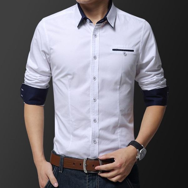 

men's casual shirts fashion handsome regular fit men long sleeve shirt design good fabric soft comfortable white khaki pink dress, White;black