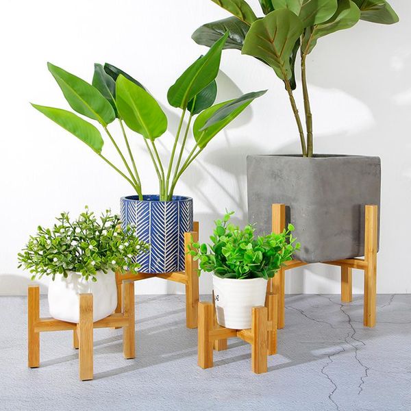

planters & pots standing bonsai holder home balcony wood flower pot with foot pad smooth surface modern shelf adw889
