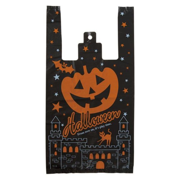 

gift wrap 100pcs cute pumpkin candies festival holiday large capacity halloween treat bags party plastic home cookie portable with handles