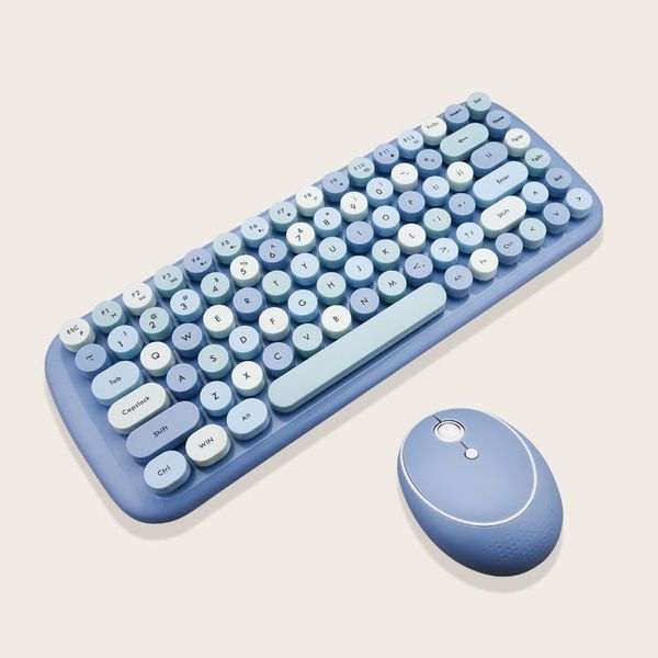 

fashion pink keyboard and mouse computer pc accessories 2.4g wireless keyboards waterproof office gaming optical 1600dpi