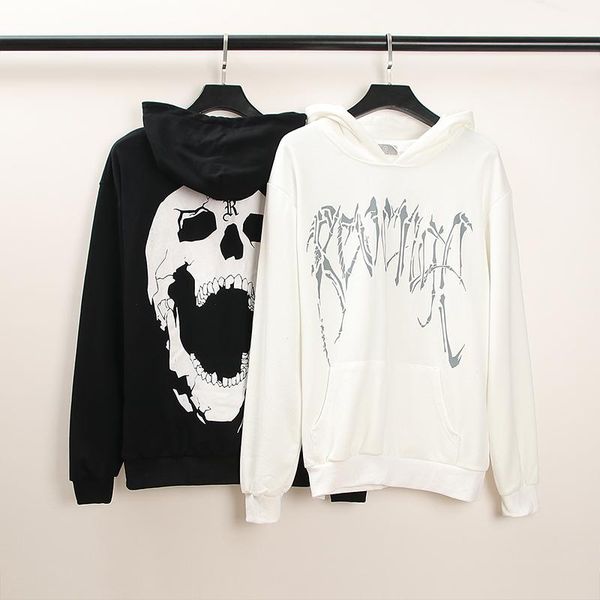 

men's hoodies & sweatshirts 2021 spring and autumn dongchao brand jigao street hip hop skull print casual long sleeve hoodie women&#039, Black