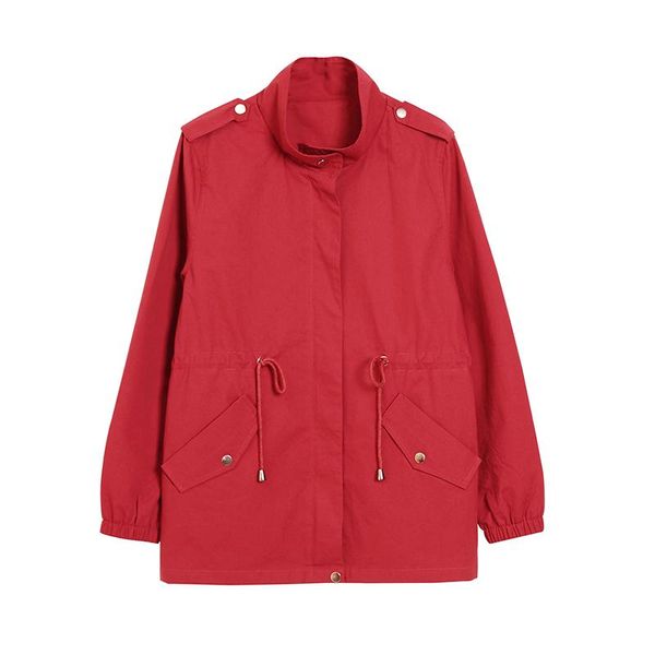 

women's trench coats 2021 middle-aged women windbreaker spring autumn jacket coat long-sleeved plus size 5xl cotton casual outerwear &, Tan;black