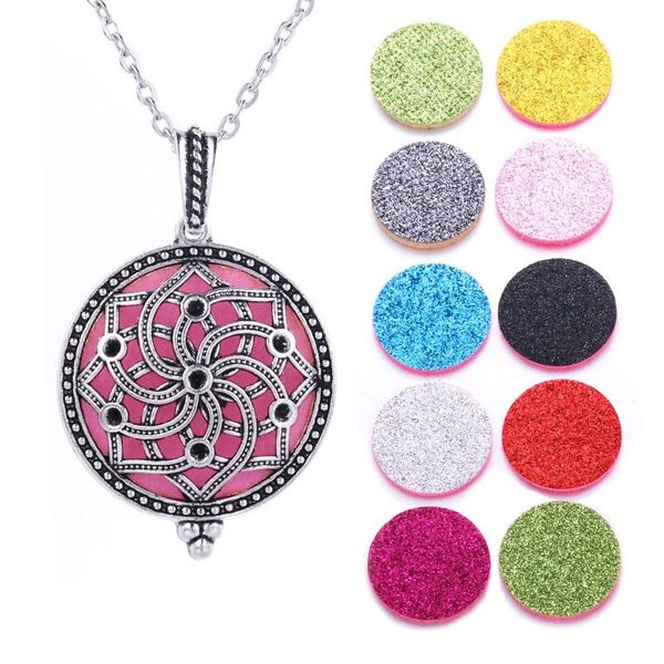 

pendants tree of life necklace diffuser pendant vintage open lockets scent perfume essential oil for women, Black