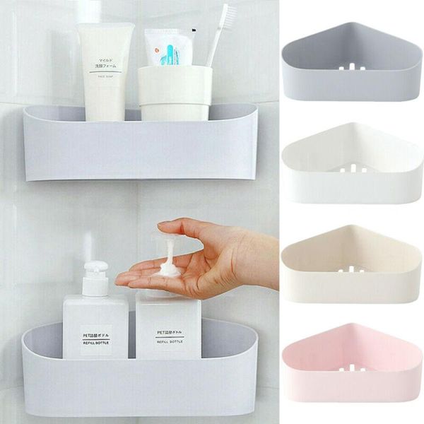 

bathroom storage & organization plastic suction cup corner shower shelf shampoo holder kitchen rack organizer