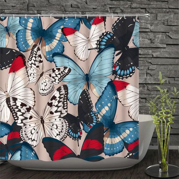 

shower curtains waterproof curtain butterfly flowers bath bathroom polyester cloth with 12 hooks 180*200cm home