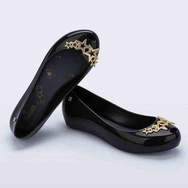 

dress shoes melissa women jelly star sandals bow female flat sweet summer f81i, Black