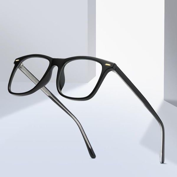 

retro optical glasses frame for women men myopia eyeglasses frames anti blue light prescription eyewear spectacles fashion sunglasses, Black
