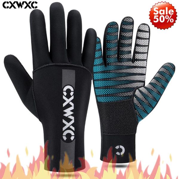 

neoprene gloves diving wetsuit 3mm flexible thermal snorkeling scuba spearfishing cycling men women winter, Black