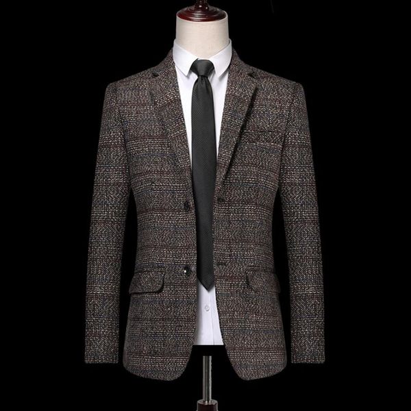 

men's suits & blazers fall jacket men single-breasted businesscasual blazer suit coat male slim fit masculino jackets, White;black