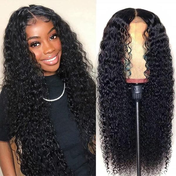

lace wigs wingirl 13x6 hd transparent front wig 220% kinky curly 34 inch human hair brazilian preplucked wigÂ forÂ black women, Black;brown