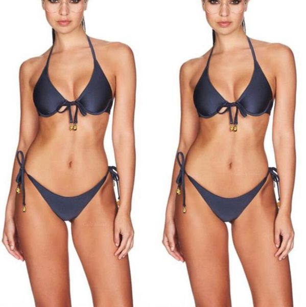 

women's swimwear underwire push up bikini women micro bandage with gold coin biquini set maillot femme retro swimsuit 2021 beach, White;black
