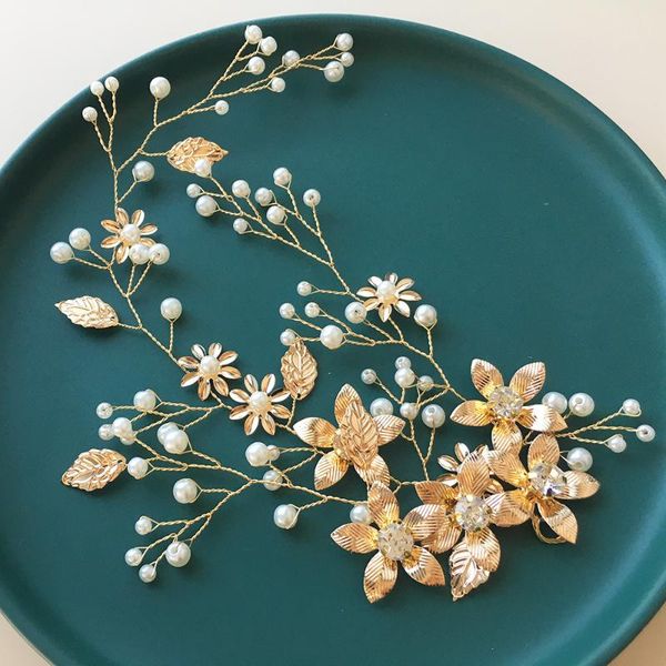 

hair clips & barrettes golden leaf flower bridal headband tiara wedding fashion accessories bridesmaid gift luxury jewelry, Golden;silver