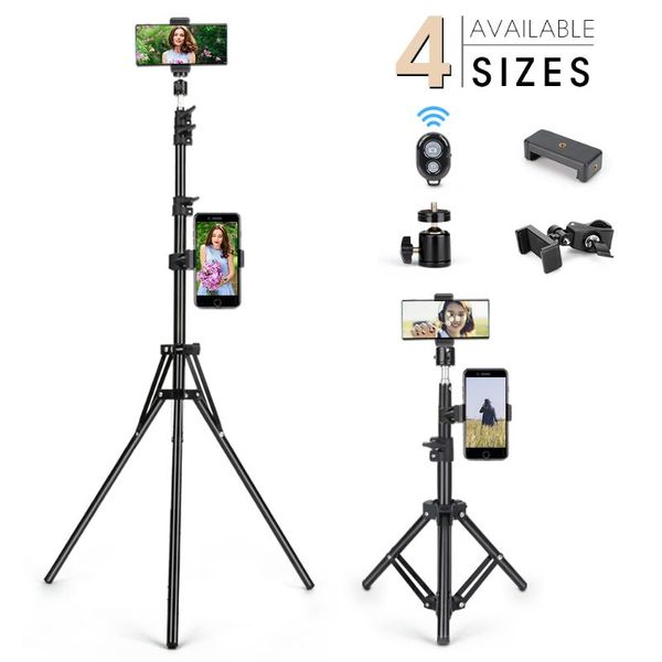 

lightweight camera phone tripod portable adjustable stand mount holder clip bluetooth remote control for live youtube cellphone tripods