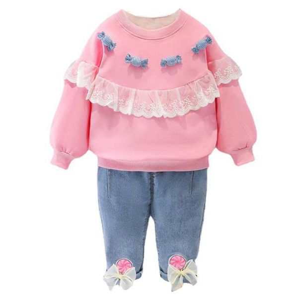 

clothing sets baby girls clothes lace cute spring autumn fashion infant born sports suit shirts + pants 2pcs toddler outfits 1 year, White