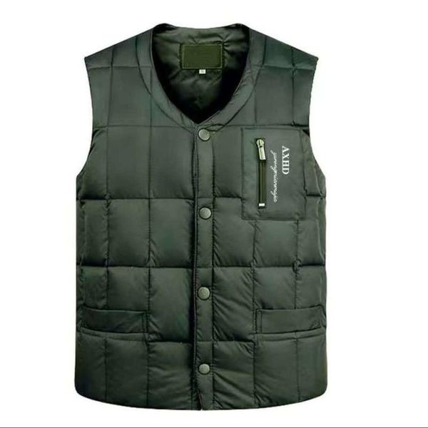 

men's vests winter for men solid color casual sleeveless jackets male's windproof warm down cotton vest plus size y659, Black;white