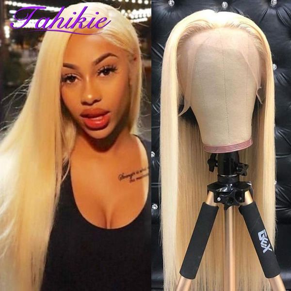 

lace wigs tahikie 13x4 613 frontal wig 4x4 closure straight front transparent for women human hair brazilian remy, Black;brown