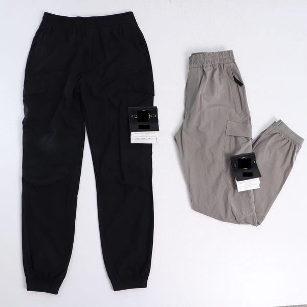 

designer mens pants stone oney multi-pocket embroidered casual trousers loose-fitting track pant, Black