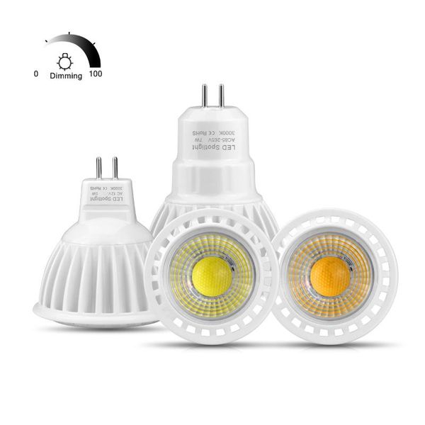 

bulbs mr16 led 12v ac/dc spotlight bulb gu5.3 dimmable lamp cob 110v 220v 3w 5w 7w aluminum spot light for home