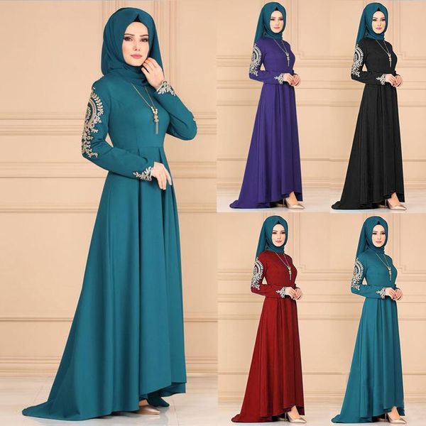 

ethnic clothing fashion donsignet muslim dress abaya dubai elegant woman long appliques turkey, Red